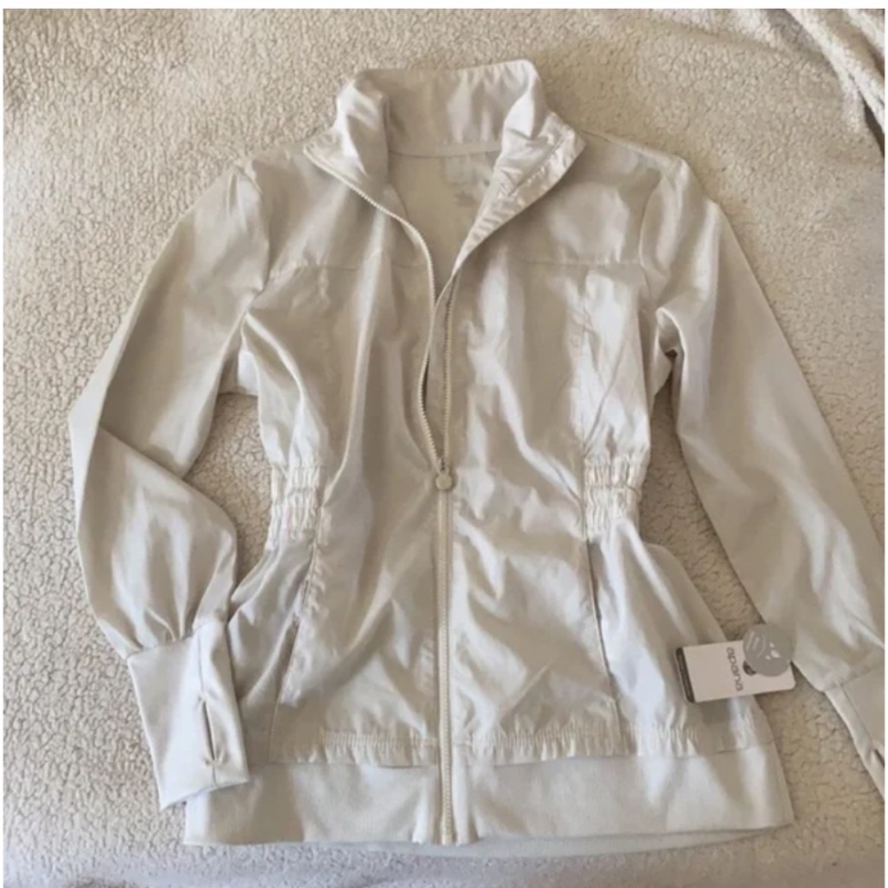 🪞NWT apana brand water resistant zip up side pocket high collar jacket in burch